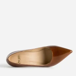 Stiletto cognac cuir