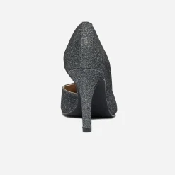 Stiletto TEXTO gris pailleté