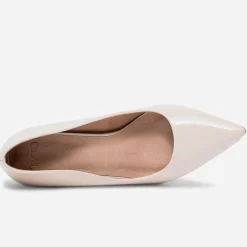 Stiletto TEXTO nude verni à talon miroir