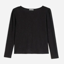 Tee-shirt TEXTO noir à épaulettes