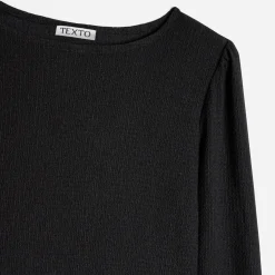 Tee-shirt TEXTO noir à épaulettes