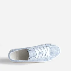 Tennis à plateforme TEXTO bleue effet tweed