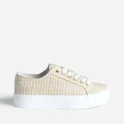 Tennis à plateforme TEXTO beige effet tweed