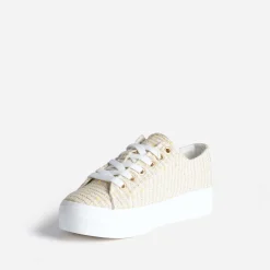 Tennis à plateforme TEXTO beige effet tweed