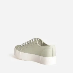 Tennis à plateforme TEXTO vert amande en toile