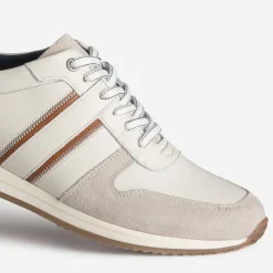 Tennis beige clair et marron bi-matière