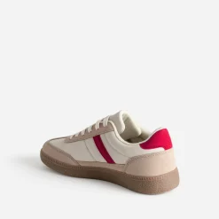 Tennis beige détails rouges