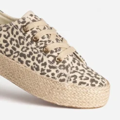 Tennis beige toile motif léopard