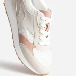 Tennis beige, vieux rose et taupe semelle amovible