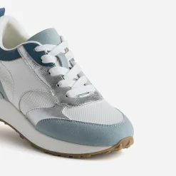 Tennis blanche, bleue et argent semelle amovible