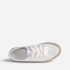 Tennis blanche brodée dentelle éco-conçue