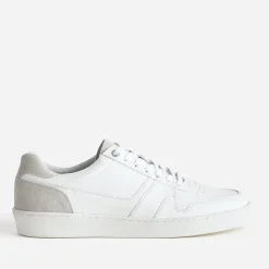 Tennis blanche éco-conçue en cuir détails gris