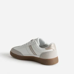 Tennis blanche et grise détails effet python