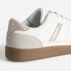 Tennis blanche et grise détails effet python