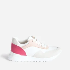 Tennis blanche, rose et grise semelle amovible