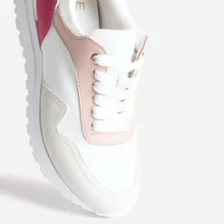 Tennis blanche, rose et grise semelle amovible