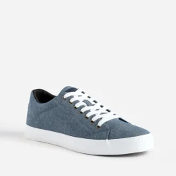 Tennis bleu chiné en toile