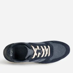 Tennis bleu marine bi matière