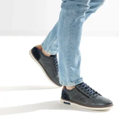 Tennis bleu marine cuir