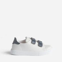 Tennis BUGGY blanche à scratchs marine