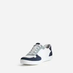 Tennis BUGGY blanche, marine et bleu grisé