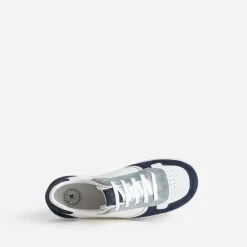 Tennis BUGGY blanche, marine et bleu grisé