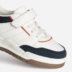 Tennis BUGGY blanche, marine et rouge