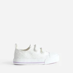 Tennis BUGGY blanche toile broderie anglaise