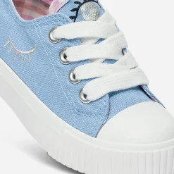 Tennis BUGGY bleu ciel en toile à motifs yeux