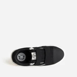 Tennis BUGGY noire toile détails blancs à scratchs