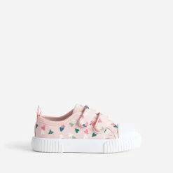 Tennis BUGGY rose toile imprimée cœurs