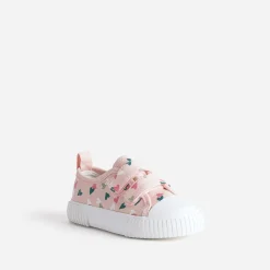 Tennis BUGGY rose toile imprimée cœurs