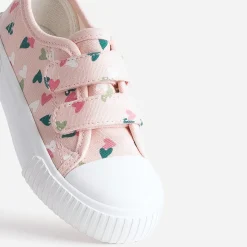 Tennis BUGGY rose toile imprimée cœurs