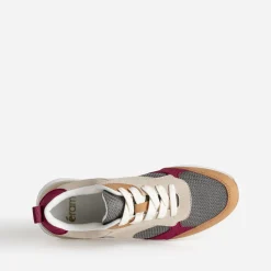 Tennis camel, bordeaux et beige semelle amovible