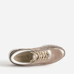 Tennis CAPRICE taupe en cuir