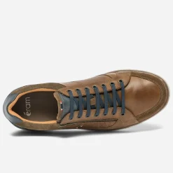 Tennis cognac en cuir