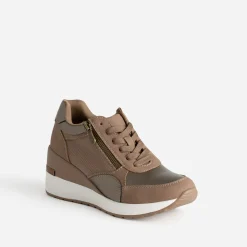 Tennis compensée marron et bronze