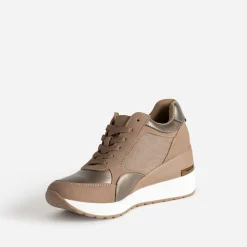 Tennis compensée marron et bronze