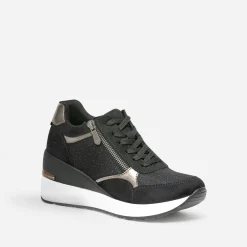 Tennis compensée noire détails bronze