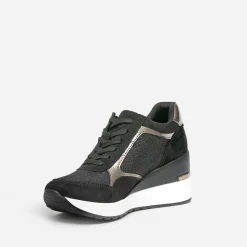 Tennis compensée noire détails bronze