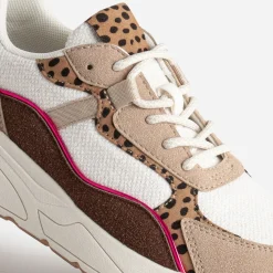 Tennis Dad shoes beige multi-matières