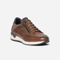Tennis FLUCHOS marron en cuir avec zip
