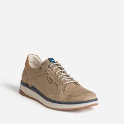 Tennis FLUCHOS taupe cuir détails marine