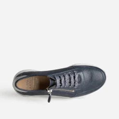 Tennis FRANCE ARNO marine cuir embossé