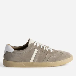 Tennis homme taupe cuir velours