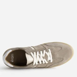 Tennis homme taupe cuir velours