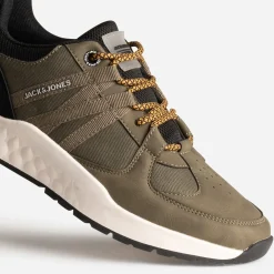 Tennis JACK&JONES kaki bi-matière