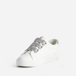 Tennis KAPORAL blanche à scratchs pailletés