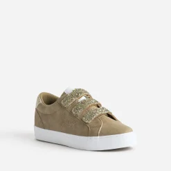 Tennis KAPORAL camel à scratchs pailletés dorées