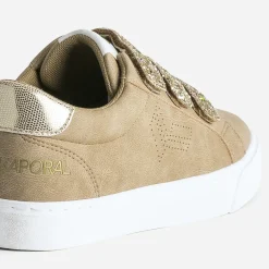 Tennis KAPORAL camel à scratchs pailletés dorées